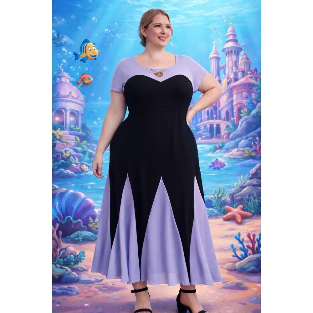 Torrid 2 Disney Villains Ursula Dress Sz 2X Little Mermaid Costume Cosplay NWT - Picture 2 of 3